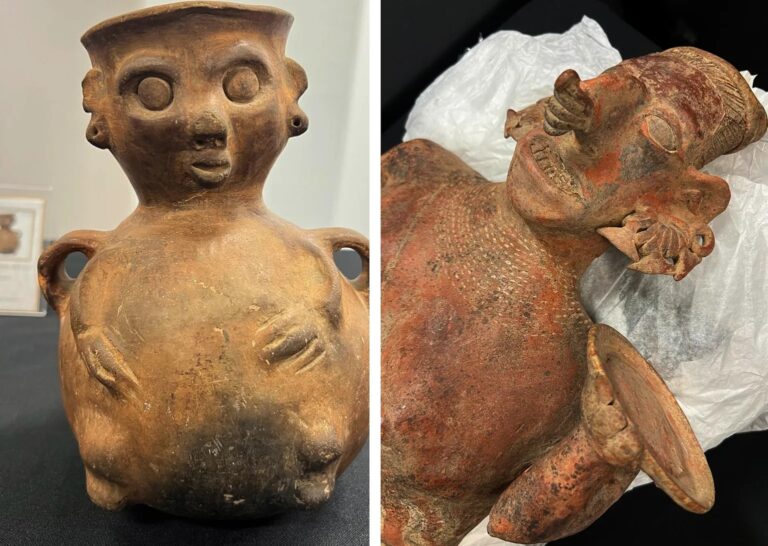 - Las piezas han sido analizadas y dictaminadas por la Secretaría de Cultura como monumentos arqueológicos, propiedad de la nación mexicana. Hay un acumulado de 13 mil 500 piezas recuperadas en diversas partes del mundo.