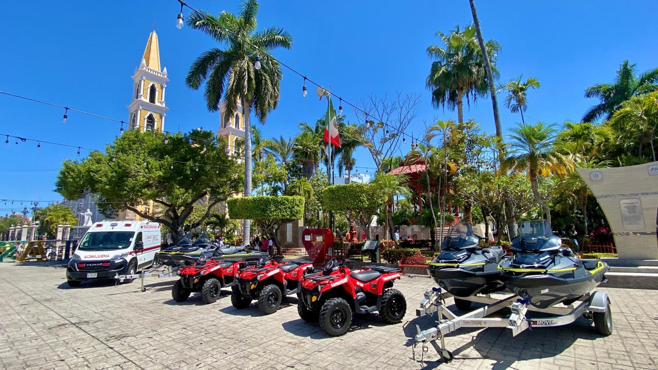 -	Una ambulancia tres cuatrimotos y cuatro jet sky’s se integran al operativo de seguridad en este periodo vacacional de Semana Santa.