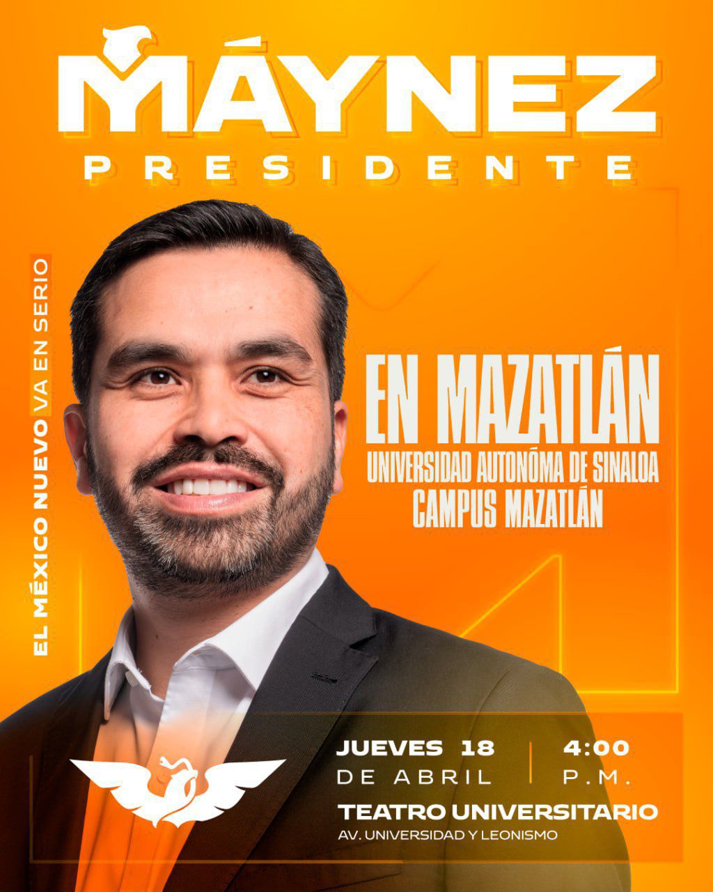 - Viene Álvarez Máynez a Mazatlán mañana jueves.