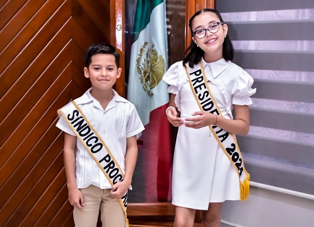 Asumen Emy Verónica Canizáles y Dilan Jesús Pacheco Rincón los cargos como Presidenta Municipal Infantil y Síndico Procurador, respectivamente.