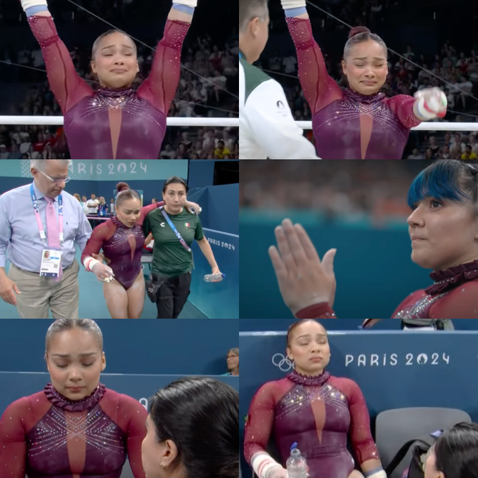 -	La mexicana Natalia Escalera reveló que participó en la clasificación de la gimnasia artística de París 2024 con una rotura parcial del tendón del plantar de su pierna izquierda