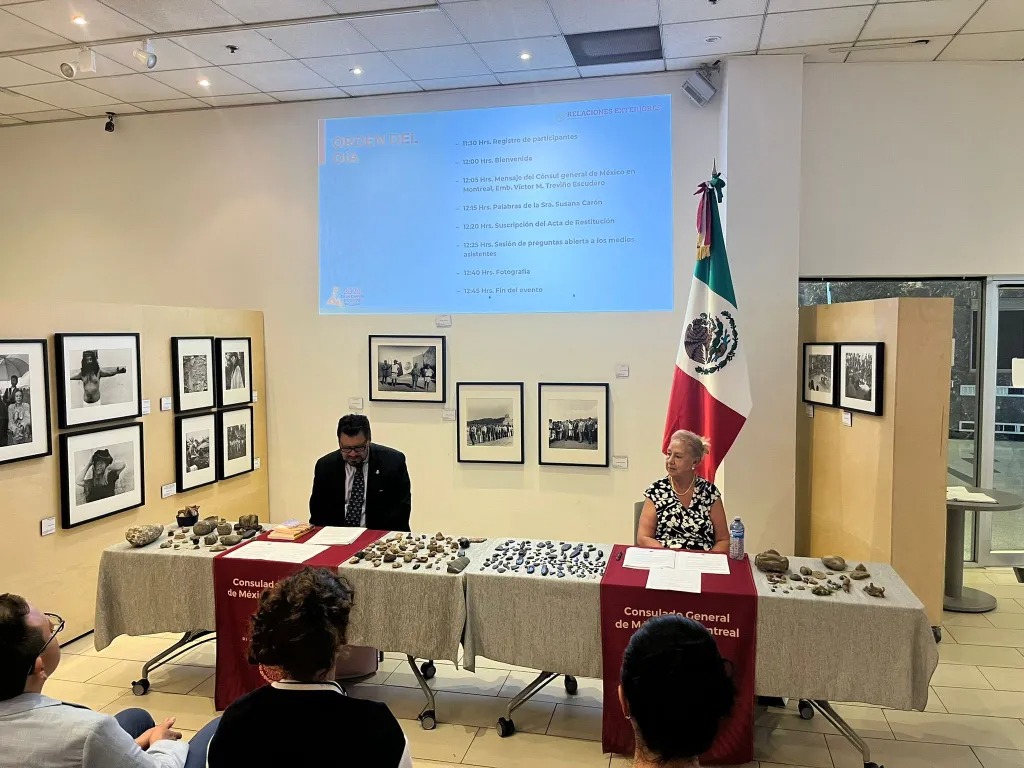 Un consulado de México en Canadá recibió 257 piezas de origen arqueológico, entregadas voluntariamente por una mexicana que reside en el país desde 1968