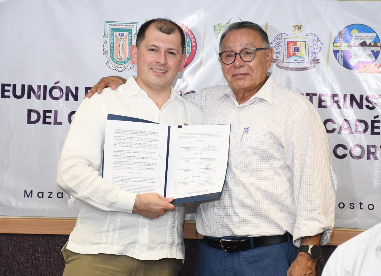 Potencializar el desarrollo de la región en materia de investigación, turismo y agricultura, la Universidad Autónoma de Sinaloa, signo el convenio de colaboración con la Universidad Autónoma de Baja California (UABC), Universidad Autónoma de Baja California Sur (UABCS), Universidad Autónoma de Nayarit (UAN), la UNISON y la UAS, dentro del marco de la “Reunión de Colaboración Interinstitucional del Corredor Académico, Científico, Empresarial del Mar de Cortés”, realizada en la Torre Académica de la Unidad Regional Sur.