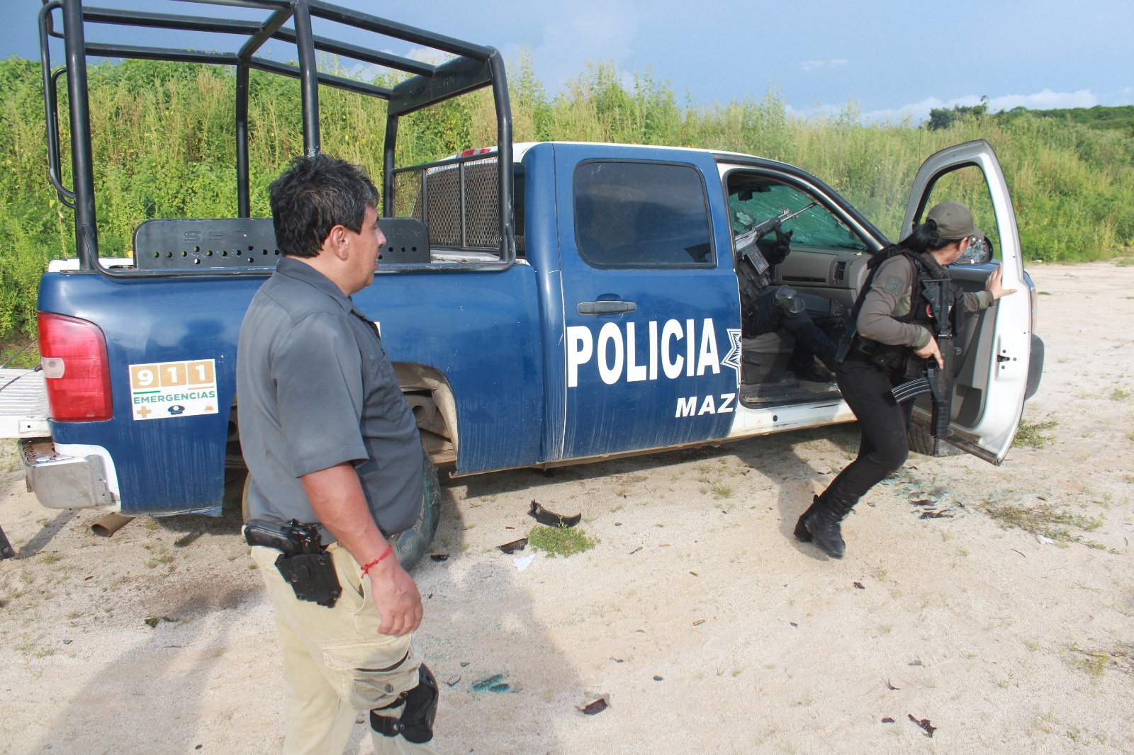 Con teoría y práctica el personal recibió "Práctica de Tiro el combate vehicular", 80 efectivos fueron los participantes