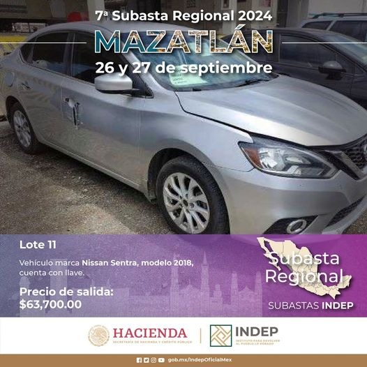 Este jueves y viernes se realizará subasta del INDEP en Mazatlán
