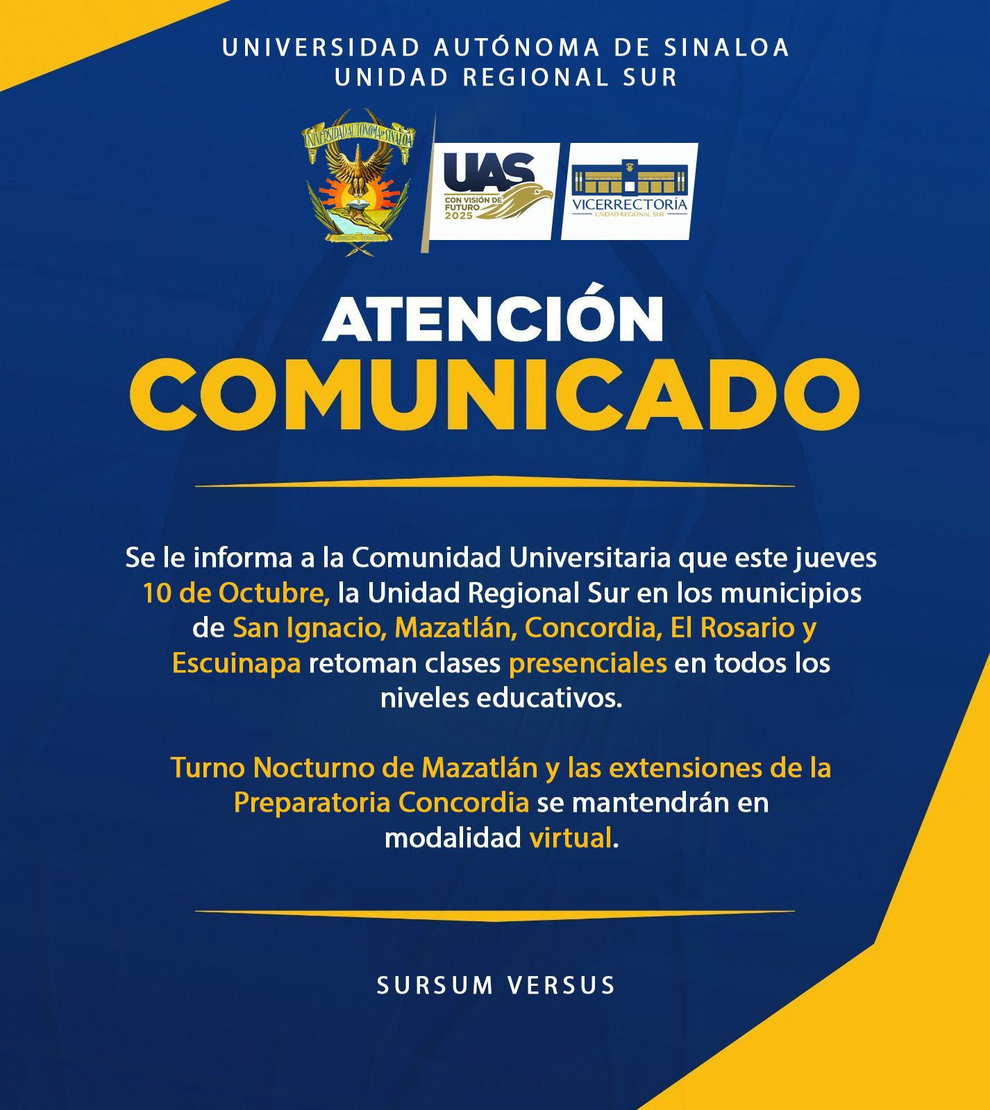 Levanta la UAS el paro de labores, agradeciendo la apertura del diálogo gracias a la Presidenta Claudia Sheinbaum y la SEGOB; se reinician actividades este jueves.