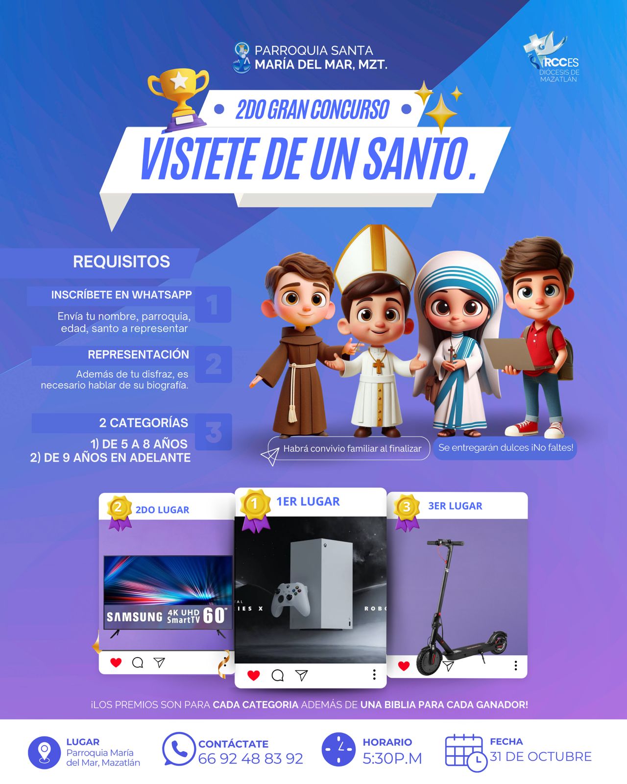El XXIII Congreso Diocesano de Renovación Carismática Católica en el Espíritu Santo: "Testigos con poder peregrinos, de la esperanza", se llevará a cabo los días sábado 9 y domingo 10 de noviembre en las instalaciones de la parroquia Santa María del Mar, del fraccionamiento Playa Sur.