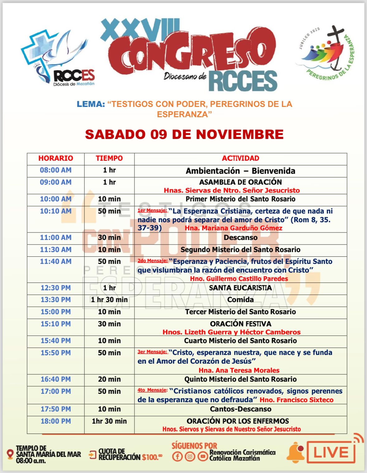 El templo María del Mar esta lista para acoger todas las actividades programadas para el  XXVIII Congreso Diocesano a iniciar este próximo sábado.