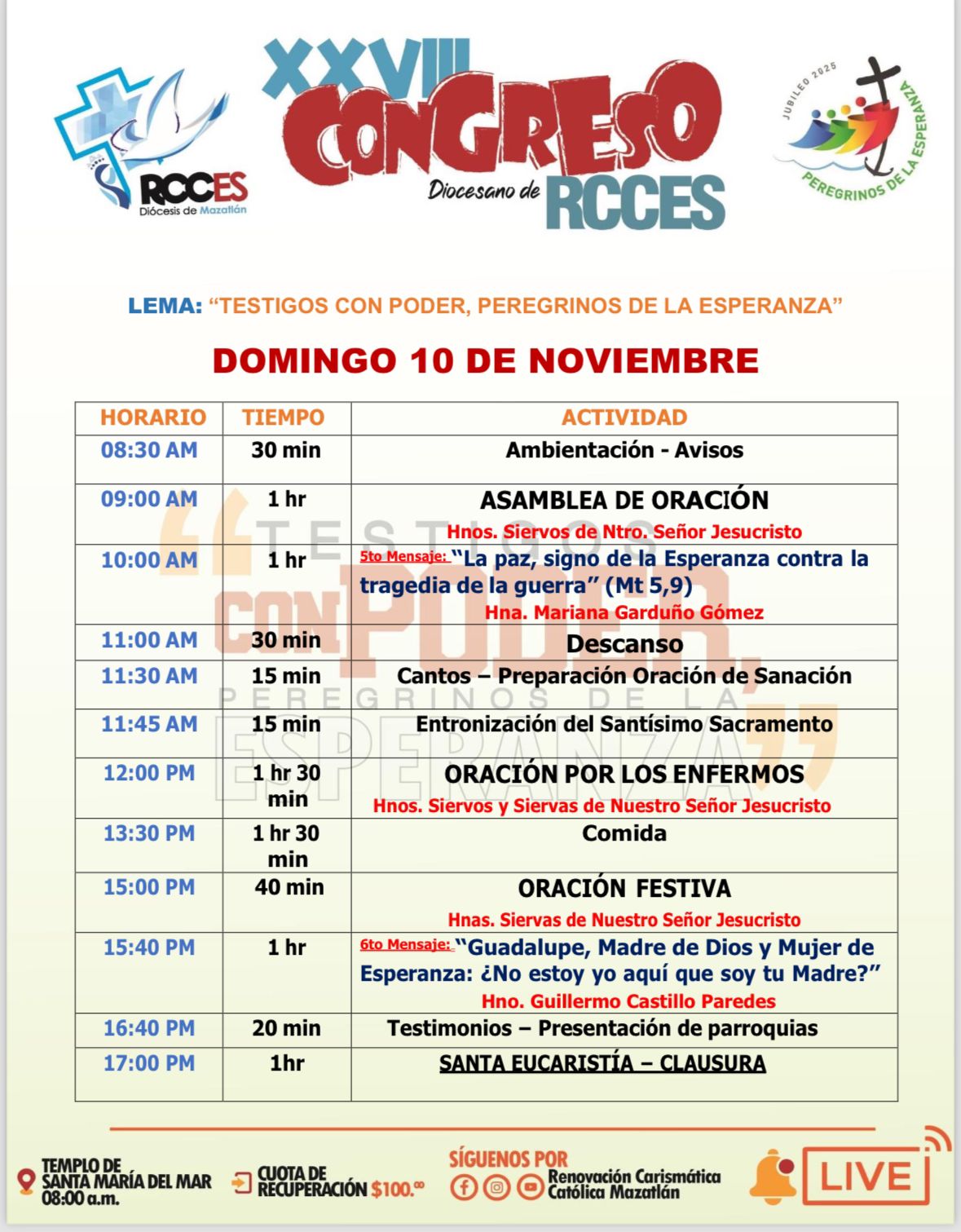 El templo María del Mar esta lista para acoger todas las actividades programadas para el  XXVIII Congreso Diocesano a iniciar este próximo sábado.