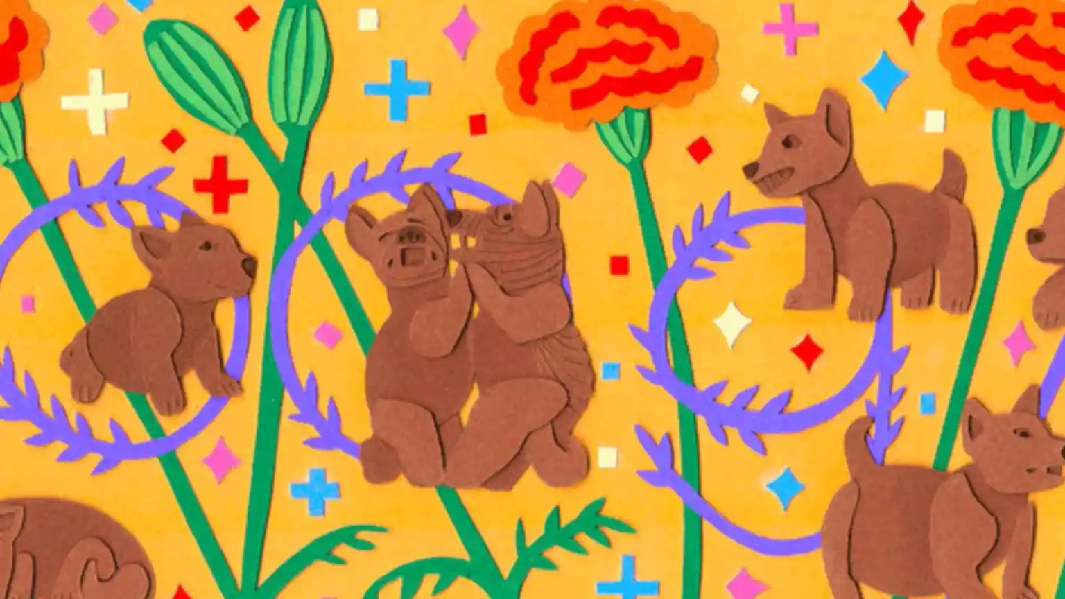 El Doodle presenta una ofrenda de Día de Muertos adornada con flores de cempasúchil, xoloitzcuintles y tlalchichis