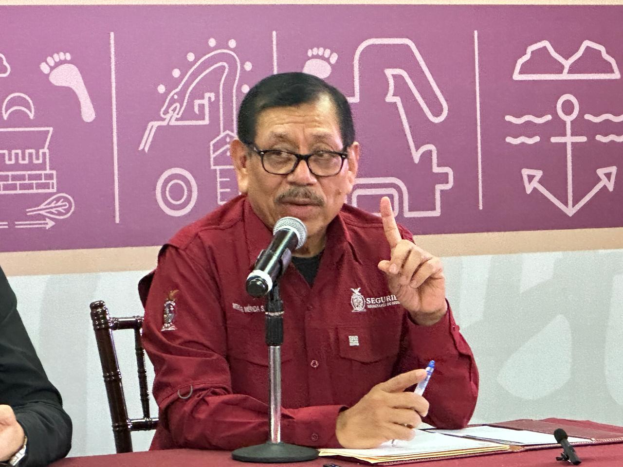 El Secretario de Seguridad en la entidad, Gerardo Mérida Sánchez, enfatizó que los trabajos de seguridad en el estado son permanentes y coordinados