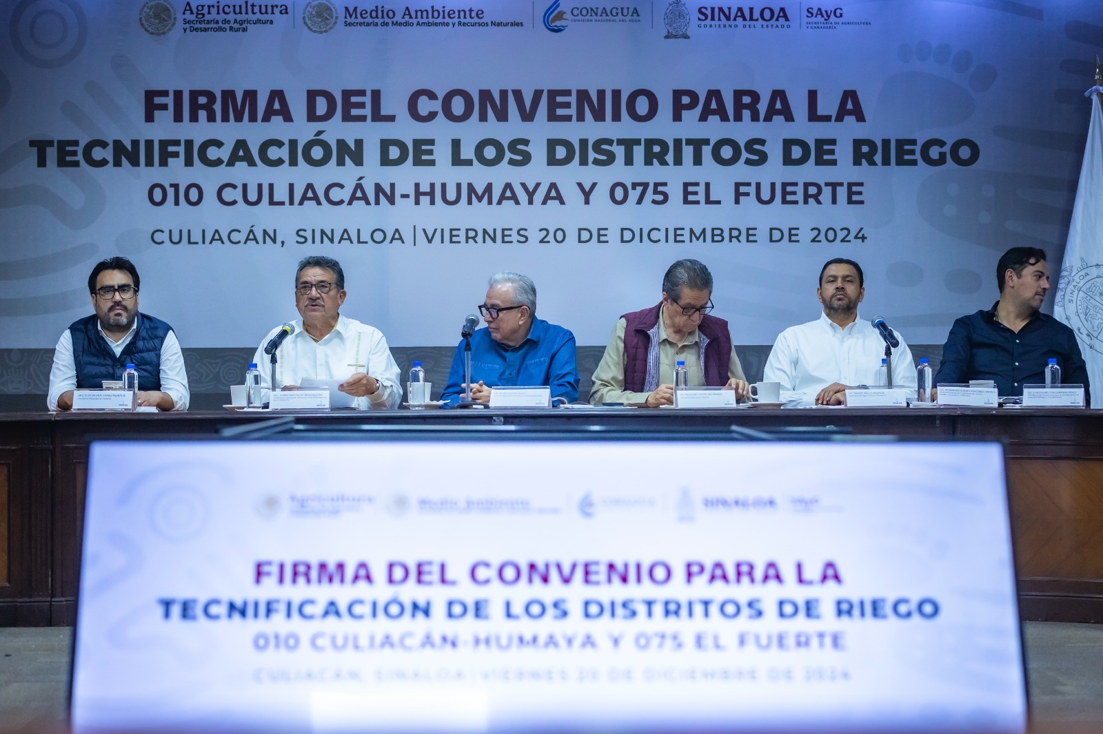 - Firma el Gobernador Rubén Rocha Moya convenio con Conagua para la tecnificación de los distritos de riego 075 y 010