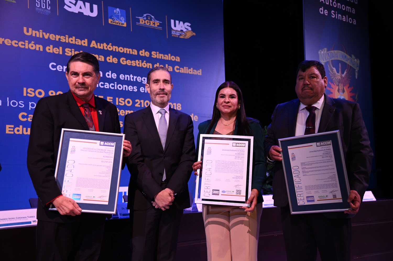 ¡Compromiso con la calidad y la mejora continua! La UAS recibe certificación en 15 procesos del Sistema de Gestión de la Calidad y en 38 programas de Educación Media y Superior