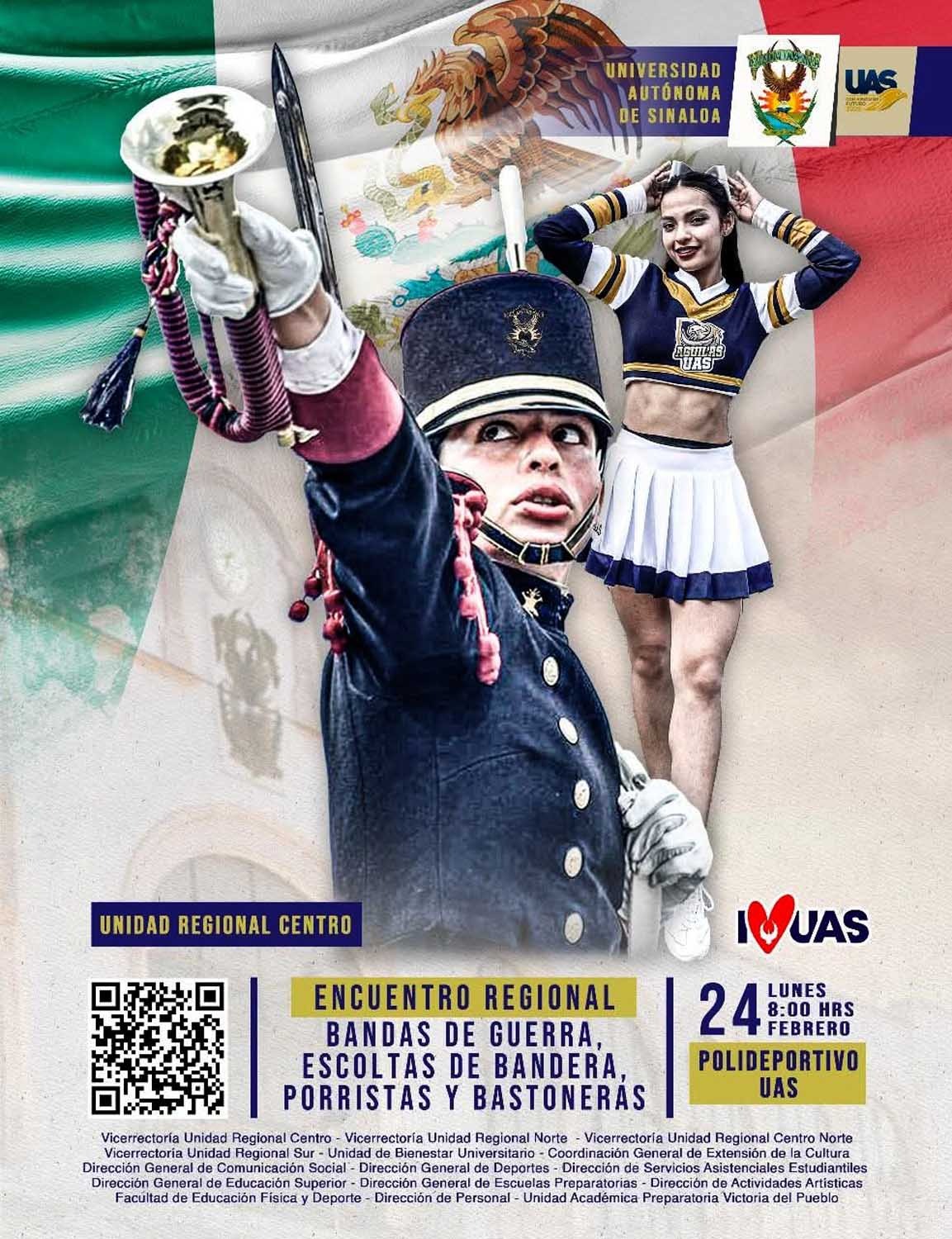 - Invitan a estudiantes de la UAS a formar parte del Encuentro Regional de Bandas de Guerra, Escoltas de Bandera, Porristas y Bastoneras 2025