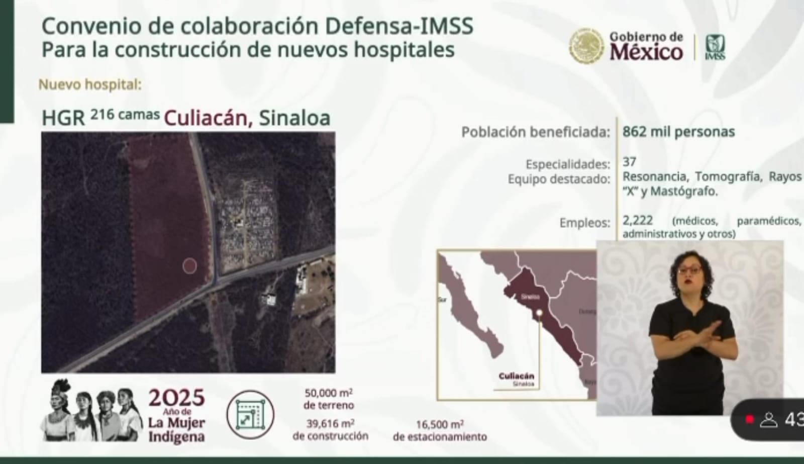 Personal de la SEDENA visitará Culiacán en los próximos días para analizar el predio donde construirá este nuevo hospital de especialidades
