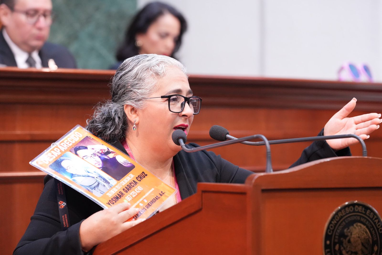 Congreso del Estado de Sinaloa entregó este lunes el Premio Medalla de Honor “Dra. Norma Corona Sapién 2025”, a la rastreadora y activista social María Isabel Cruz Bernal, por distinguirse y contribuir con sus acciones, virtudes, trayectoria y por su participación en la defensa de los Derechos Humanos.