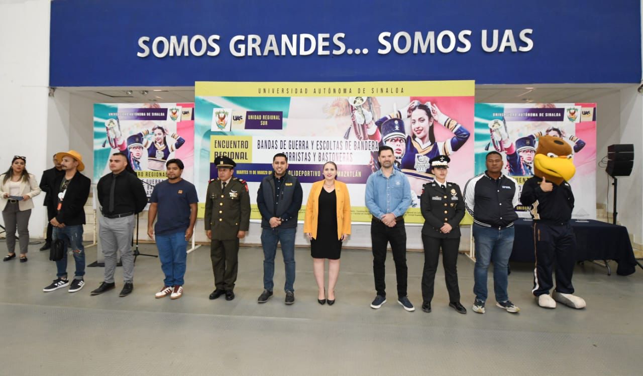 -	Disciplina y vitalidad fueron los elementos que imperaron en el Encuentro Regional de Bandas de Guerra, Escoltas de Bandera, Bastoneras y Porristas Universidad Autónoma de Sinaloa 2025.