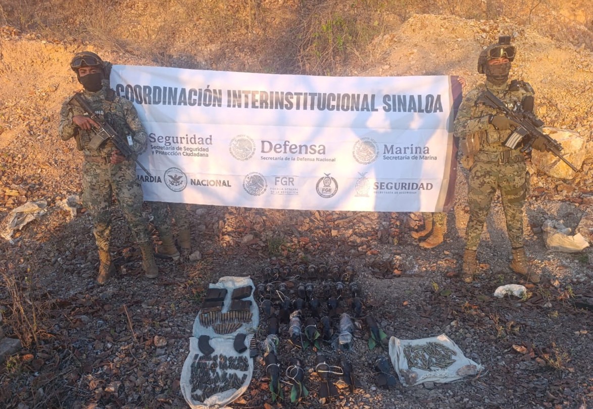 Marina en colaboración con diversas autoridades, aseguró artefactos explosivos improvisados y diferentes efectos en Mazatlán, Sinaloa