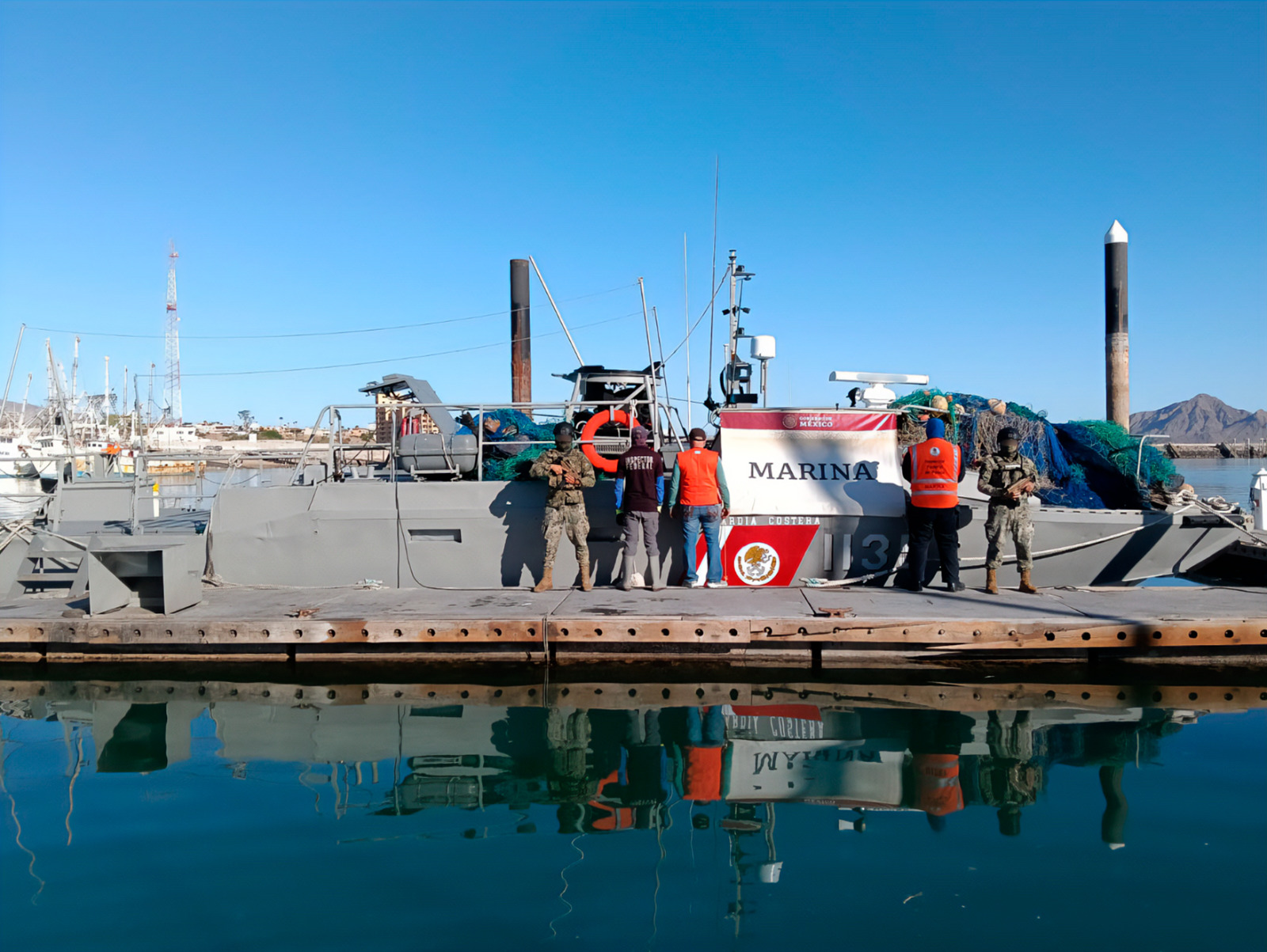 25 ejemplares de totoabas quedaron atrapados en las redes; los cuerpos fueron inutilizados para evitar su aprovechamiento ilegal
* Profepa, Marina y Conapesca intensifican los patrullajes en la zona