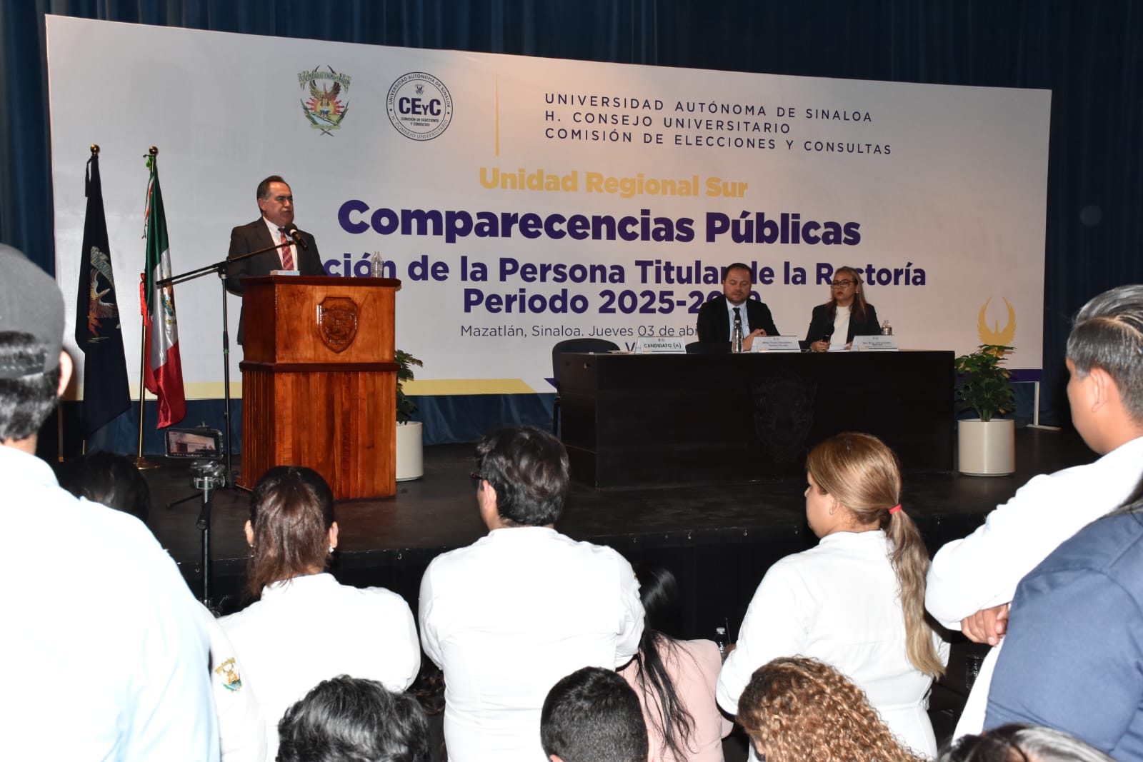 Se realizan en la Unidad Regional Sur las comparecencias de aspirantes a la Rectoría de la UAS 2025-2029; culminarán este viernes en Culiacán