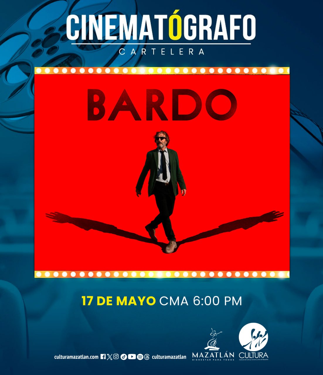 Mosaico de cortometrajes mexicanos y “Bardo”, de Alejandro González Iñárritu, ofrece el Cinematógrafo “Marco Lugo” de CMA este viernes y sábado