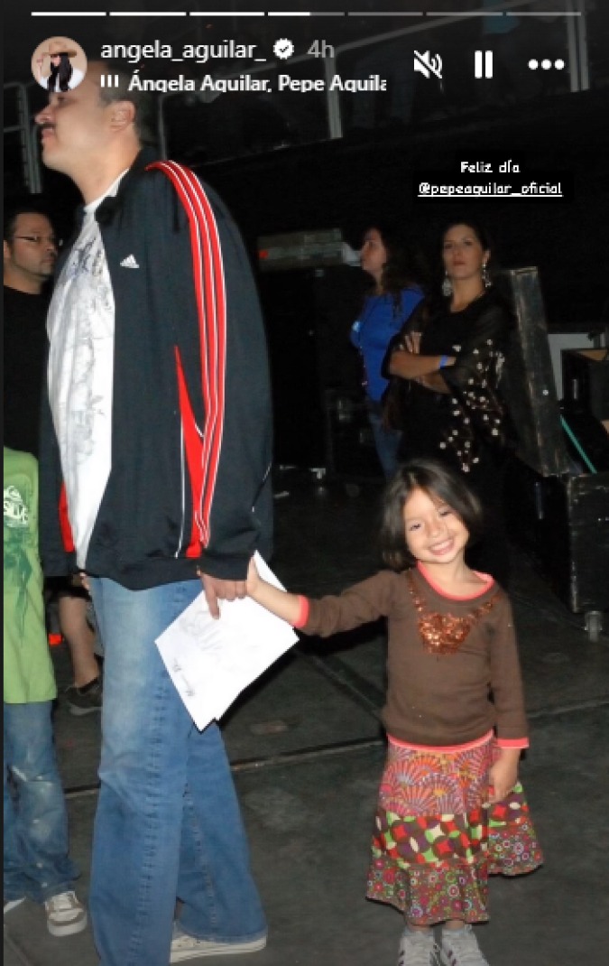 Ángela Aguilar felicitó a su papá por medio de las historias de Instagram y no hizo lo mismo con su esposo