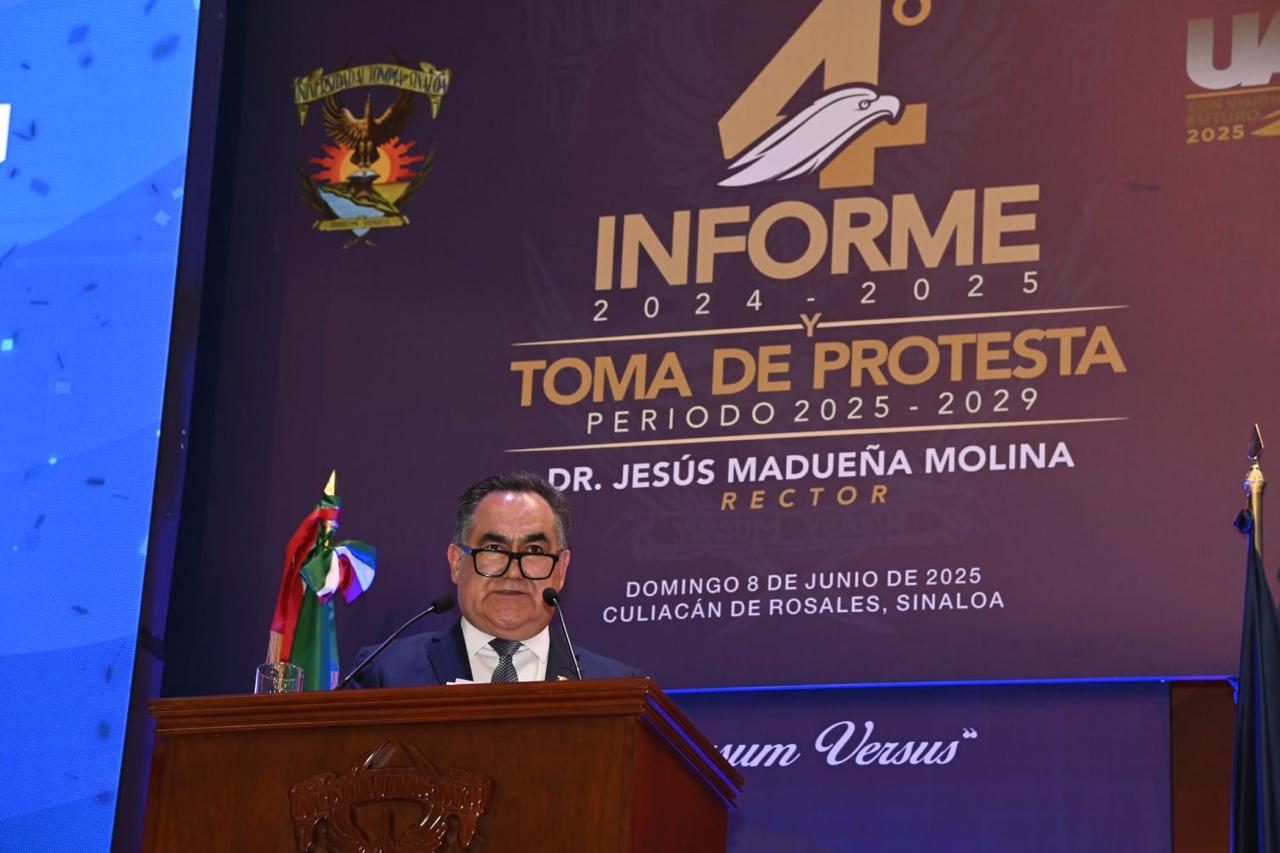 El Dr. Jesús Madueña Molina rinde su 4to. Informe de Labores y asume segundo periodo como Rector de la UAS, periodo 2025-2029 destacando el humanismo y la unidad