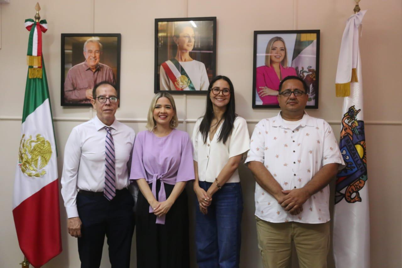 La Presidenta Municipal, Estrella Palacios Domínguez, se reúne con el Presidente del Colegio de Medicina Interna del Sur de Sinaloa, Héctor Velasco Serrano, para los preparativos de la 50 edición del Curso Internacional de Medicina Interna 2025, a celebrarse del 18 al 21 de junio