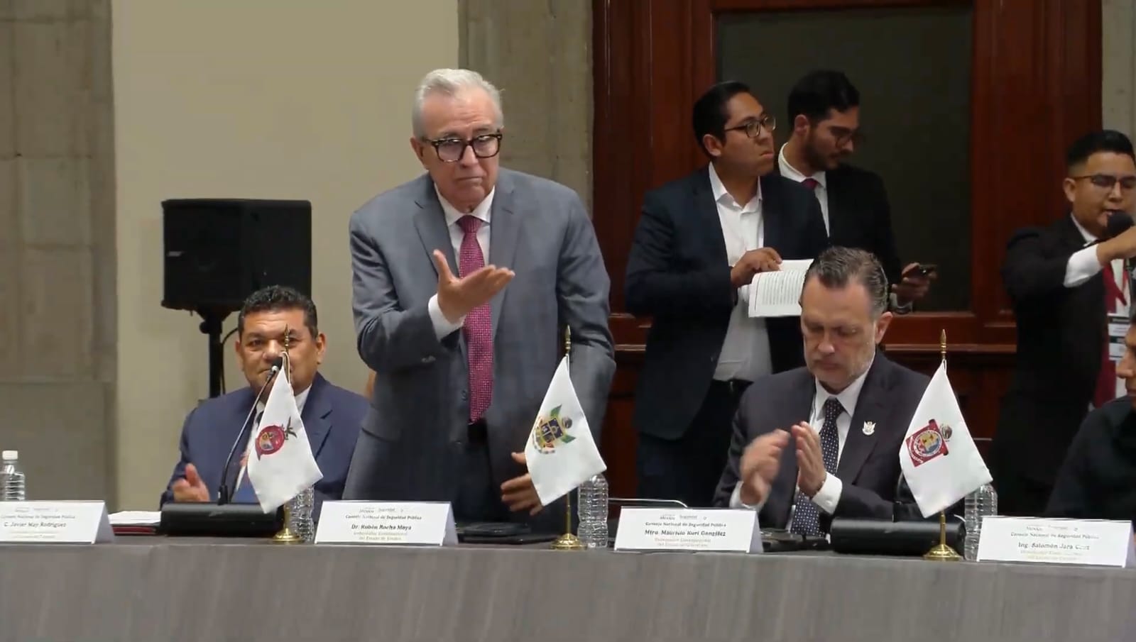 El mandatario estatal asistió a la 51 Sesión Ordinaria del Consejo Nacional de Seguridad Pública, celebrada en Palacio Nacional y encabezada por la presidenta de la República