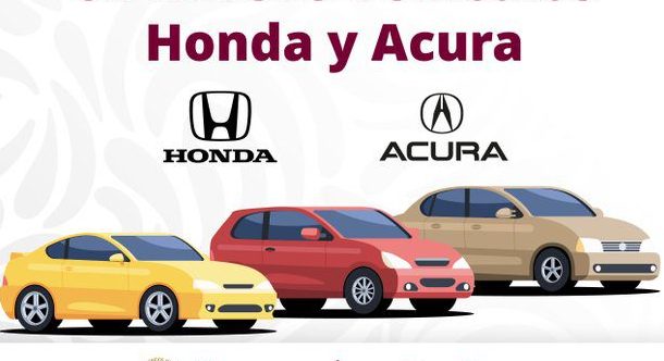 Profeco llamó a revisión este sábado 4 de octubre a mil 375 vehículos de cinco modelos de las marcas Honda y Acura