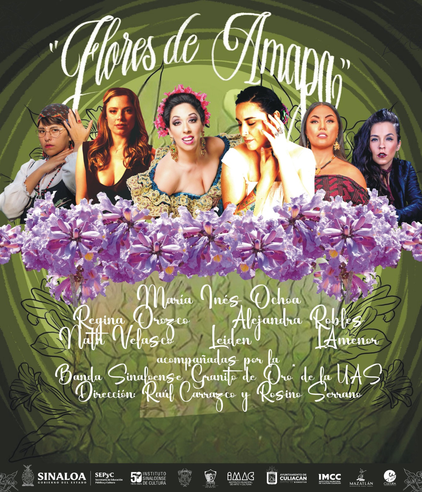 María Inés Ochoa, Regina Orozco, Alejandra Robles, Leiden y Nath Velasco , le cantarán al orgullo sinaloense