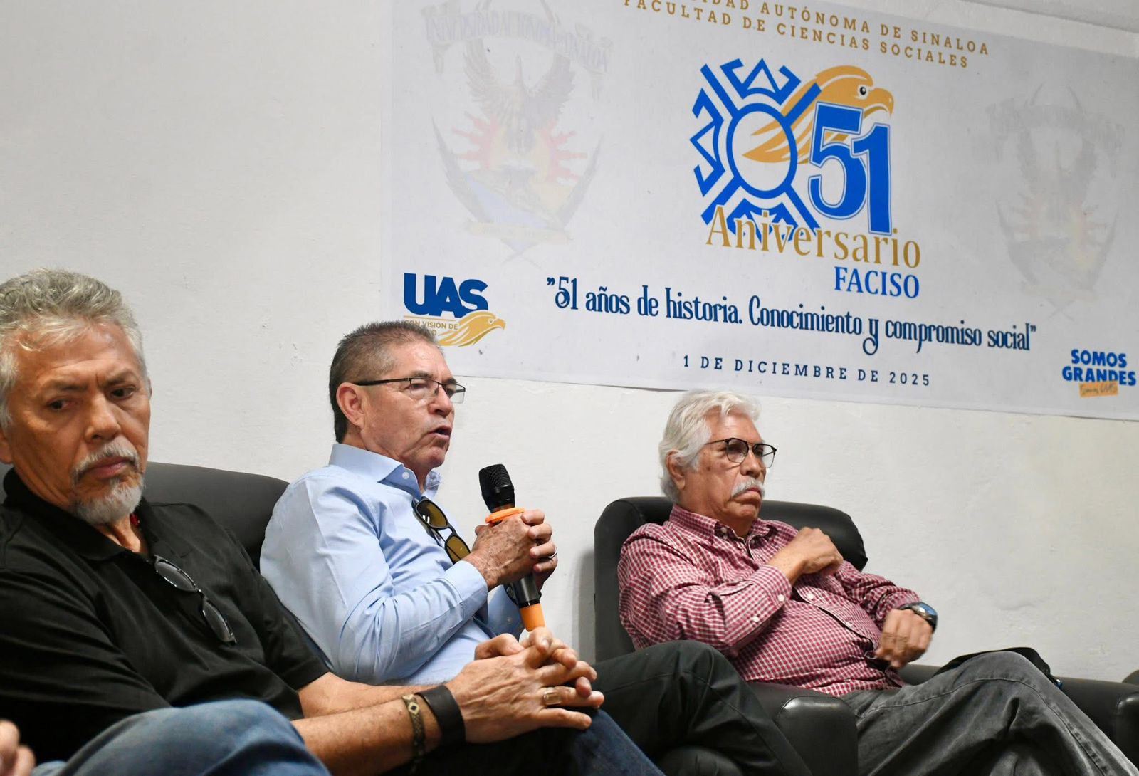 Experiencias, retos y logros fueron los compartidos durante la conmemoración del 51 aniversario de fundación de la Facultad de Ciencias Sociales Mazatlán (FACISO) de la Universidad Autónoma de Sinaloa.