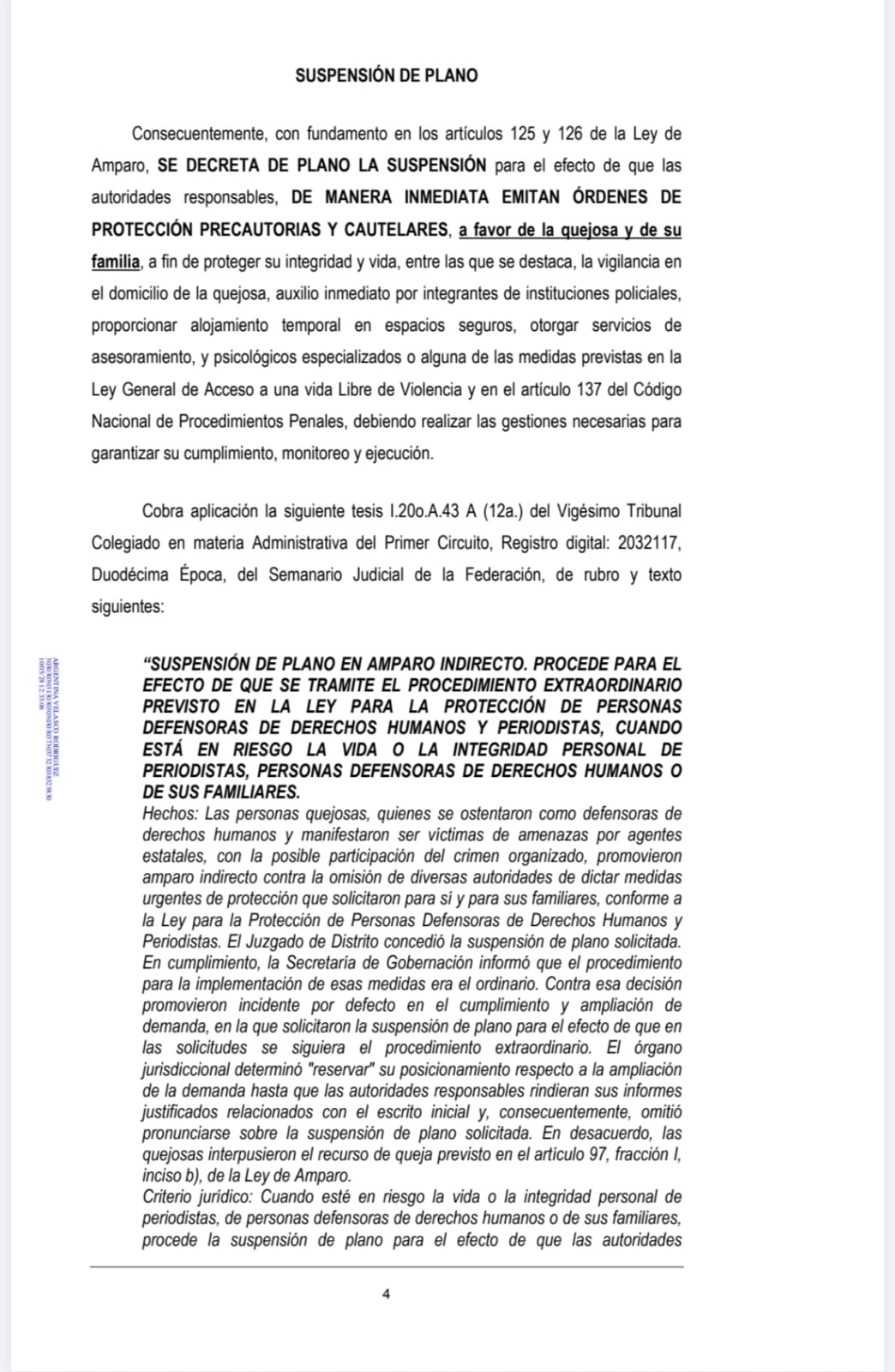 Juez federal obliga a la presidencia de la república, secretaría de gobernación, Sedena, Marina, Guardia Nacional y la SSPC a brindar lo que antes omitieron