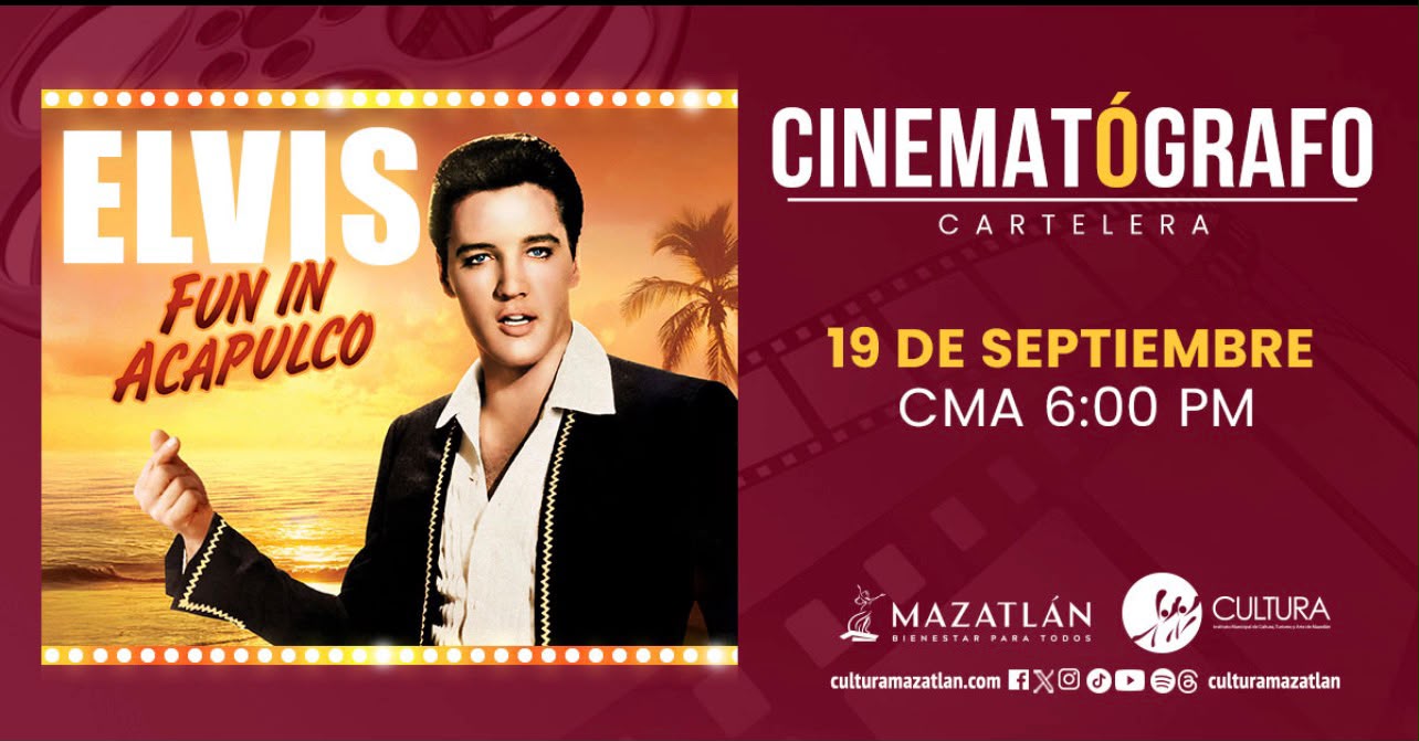 .- Protagonizada por Elvis Presley, este sábado 19 de septiembre a las 18:00 horas el Cinematógrafo “Marco Lugo” del Centro Municipal de las Artes, proyectará “Fun in Acapulco” (1963), del director Richard Thorpe, una de las grandes comedias musicales clásicas de Hollywood.